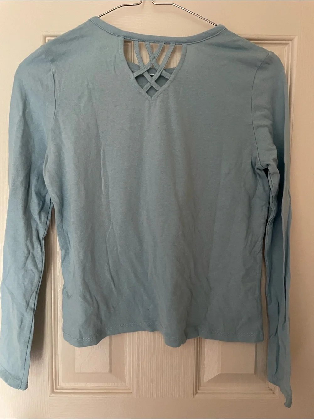 Old Navy Girls' Light Blue Long-Sleeve Graphic Top 10/12 NWT